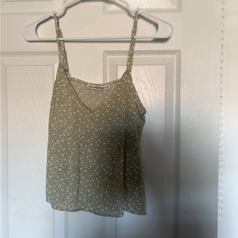 Abercrombie & Fitch Green Floral Tank Top